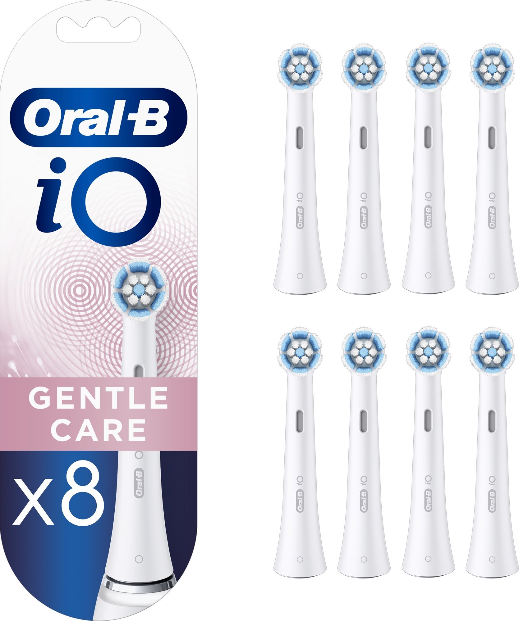 Oral-B iO Gentle Care Bürstenköpfe, 8er-Pack Bürstenköpfe für...