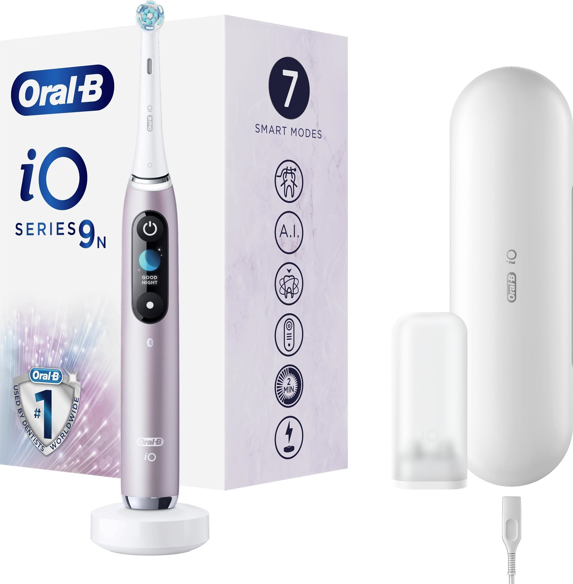 Oral-B iO Series 9 Rose Quartz Magnetische Zahnbürste Elektrische...