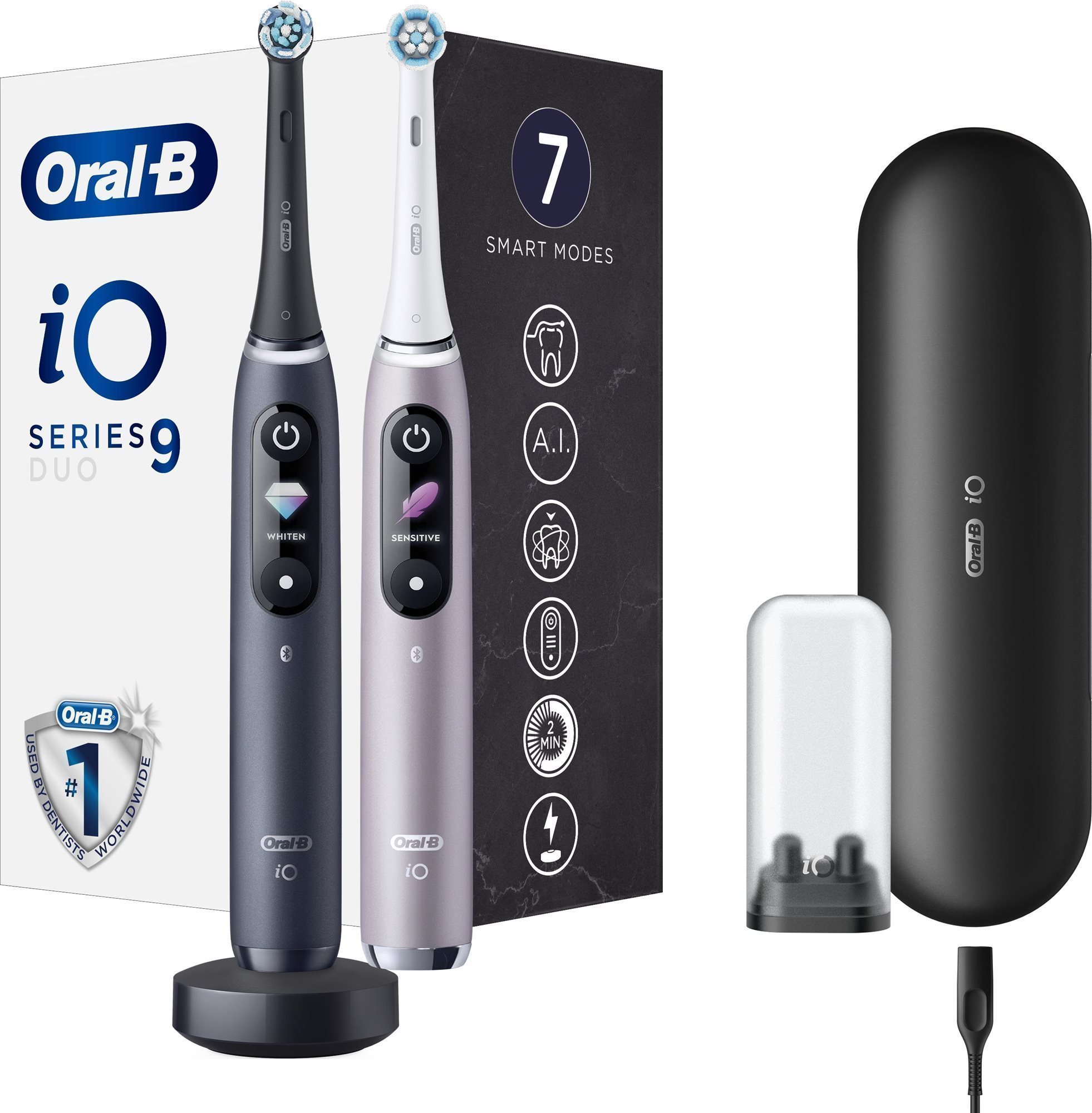 Oral-B iO Series 9 Duo Black Onyx & Rose Quartz Mágneses fogkefék...