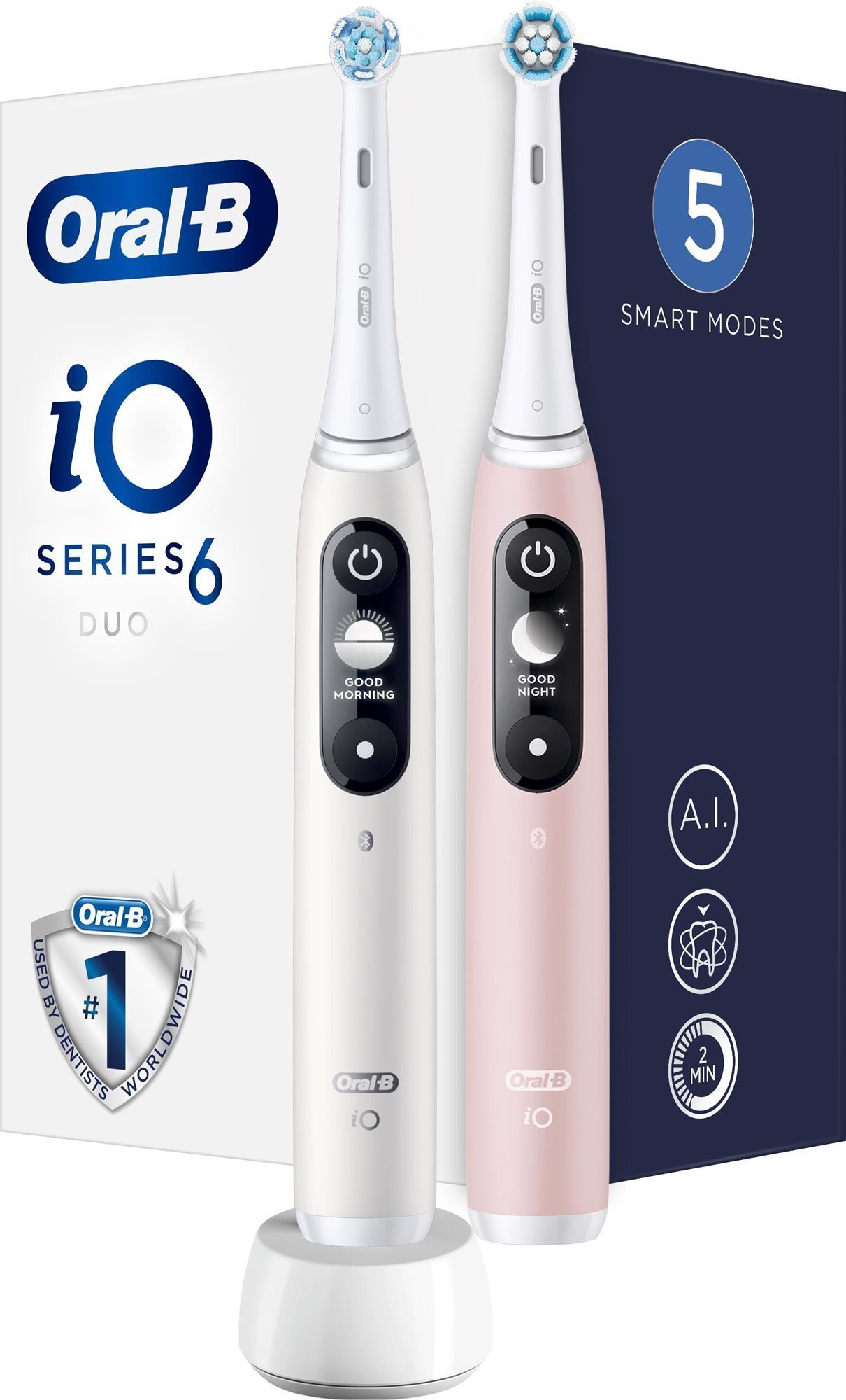 Oral-B iO 6 Duo White & Pink Elektrische Zahnbürste