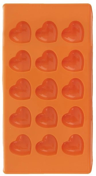 ORION Silikonform für Schokolade HERZ 15 - ORANGE Form