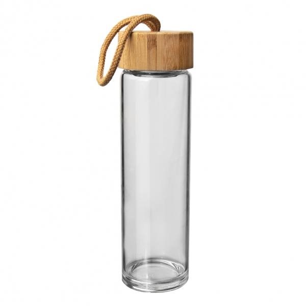 ORION Fľaša sklo/bambus viečko + sitko 0,45 l Fľaša na vodu