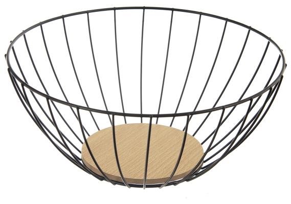 Orion Obstkorb Metall/Holz RADKA Durchmesser 28 cm Brotkorb