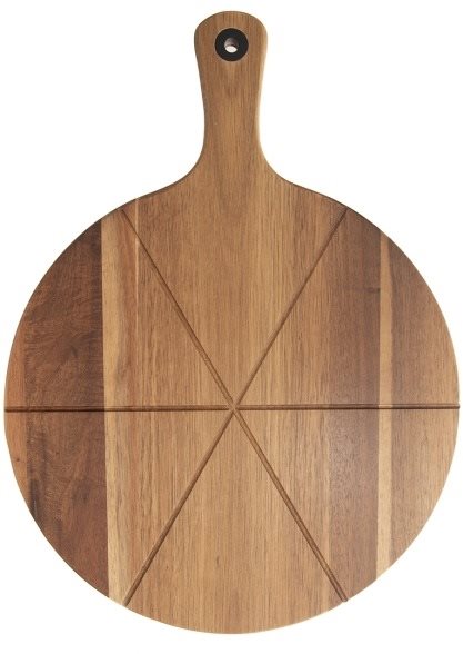 Orion Schneidebrett Griff Akazie Pizzabrett Durchmesser 32 cm Tablett