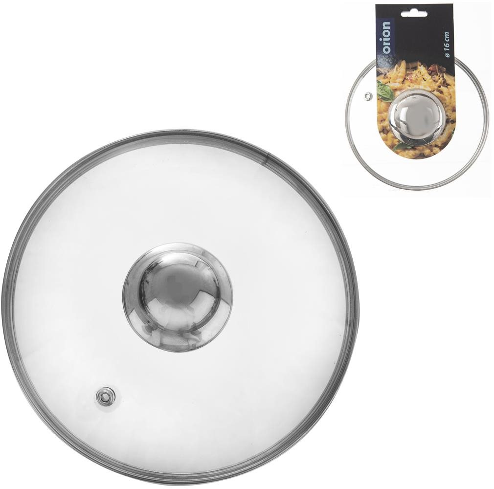 ORION Poklice skleněná pr. 16 cm nerez úchyt Poklice