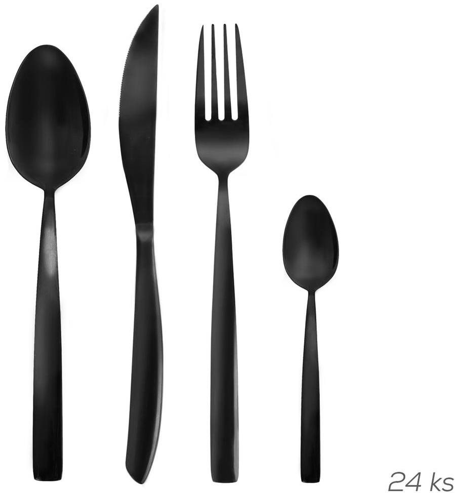 ORION BLACK LUXURE rozsdamentes acél evőeszközkészlet, 24 db...