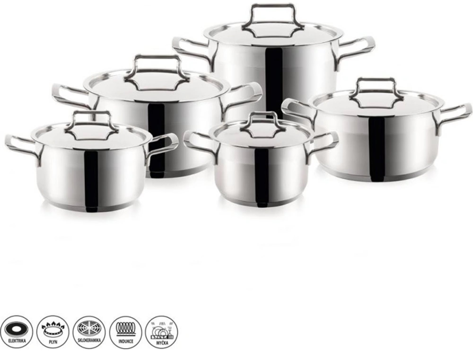 ORION Sada riadu nerez ANETT 10 dielov Súprava riadu