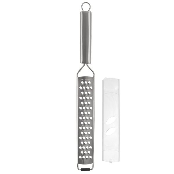 Orion flache grobe Edelstahlreibe mit Griff Reibe