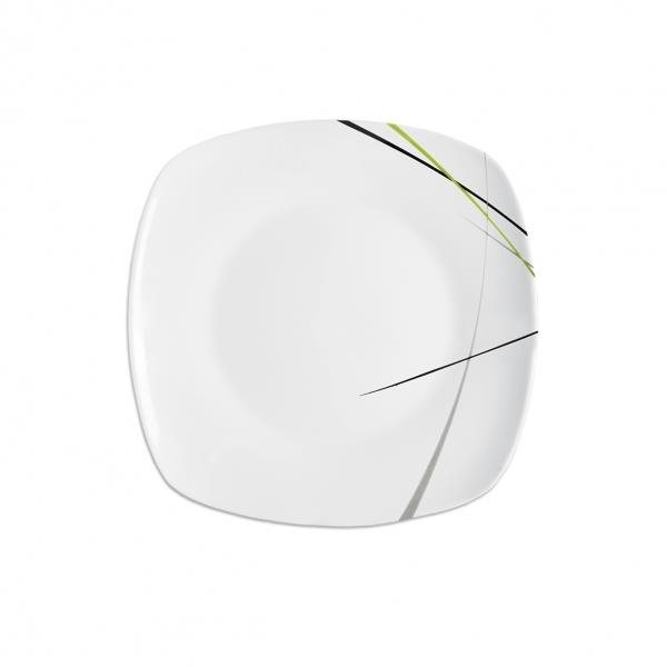 Orion Szögletes porcelán desszertes tányér GREEN Tányér