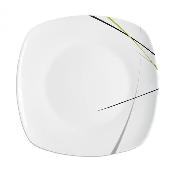 Orion Szögletes porcelán lapostányér GREEN Tányér