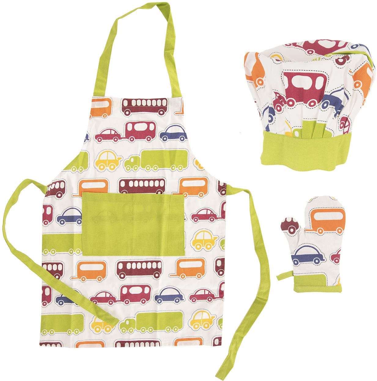 ORION LAUSBUB Kinderschürze + Topfhandschuh + Kochmütze Küchenschürze