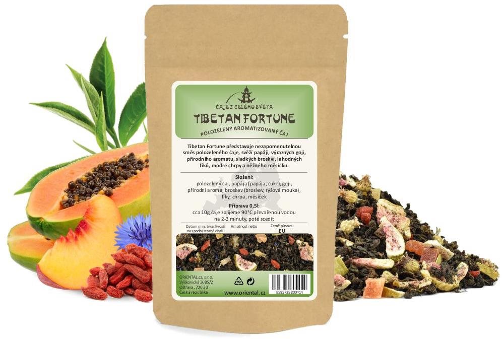 Polozelený aromatizovaný čaj Tibetan Fortune - 50 g Čaj