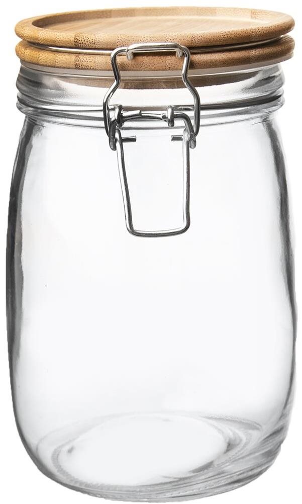 ORION 2 db, üveg / bambusz, patent, 1,1l Tárolóedény
