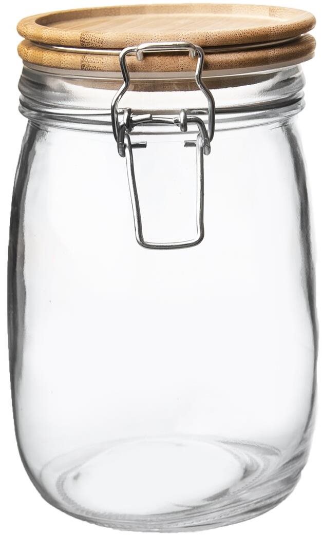 ORION 2db, üveg / bambusz, patent, 1,6l Tárolóedény