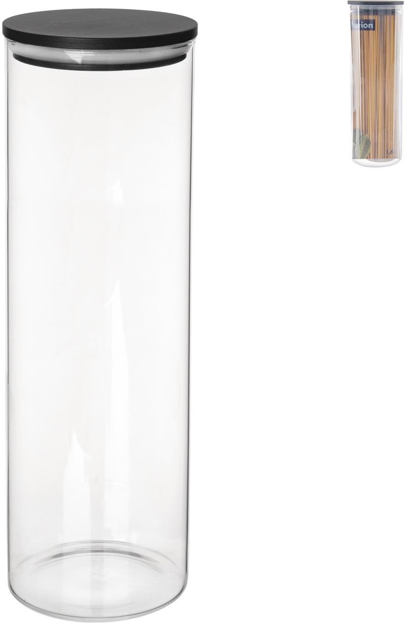 ORION 1,6 l kerek boroszilikát üveg/bambusz tárolóedény Tárolóedény