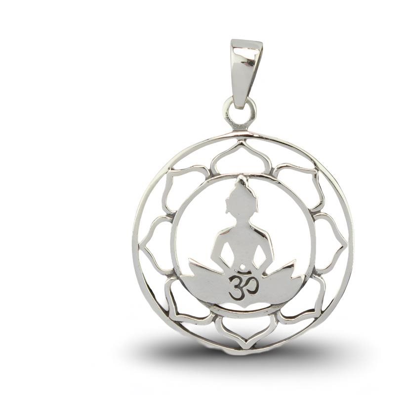ORIENTAL Stříbrný přívěsek Buddha a ÓM (Ag 925/1000, ) Přívěsek