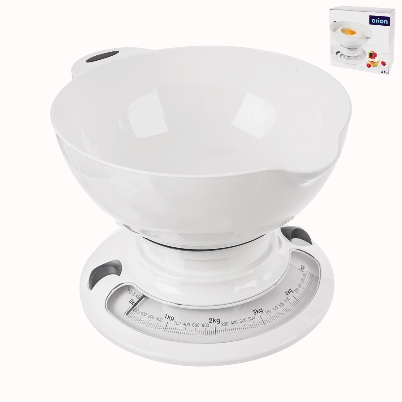 ORION Mechanikus mérleg 5 kg UH + tál 2,7 l fehér Konyhai mérleg