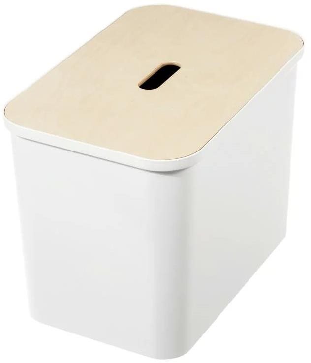 Orthex Collect szeméttároló, fehér + fa fedél, 76 l Szemetes