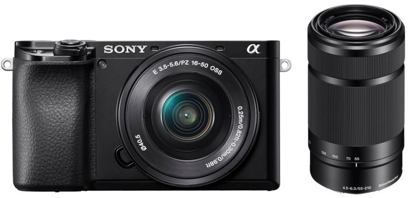 Sony Alpha A6100 Schwarz + E PZ 16–50 mm f/3,5–5,6 OSS + E 55–210...