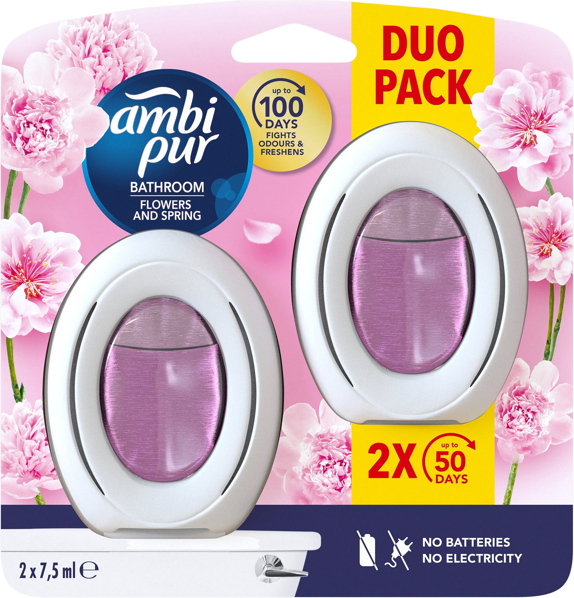 AMBI PUR Bathroom Flowers and Spring 2× 7,5 ml Osviežovač vzduchu