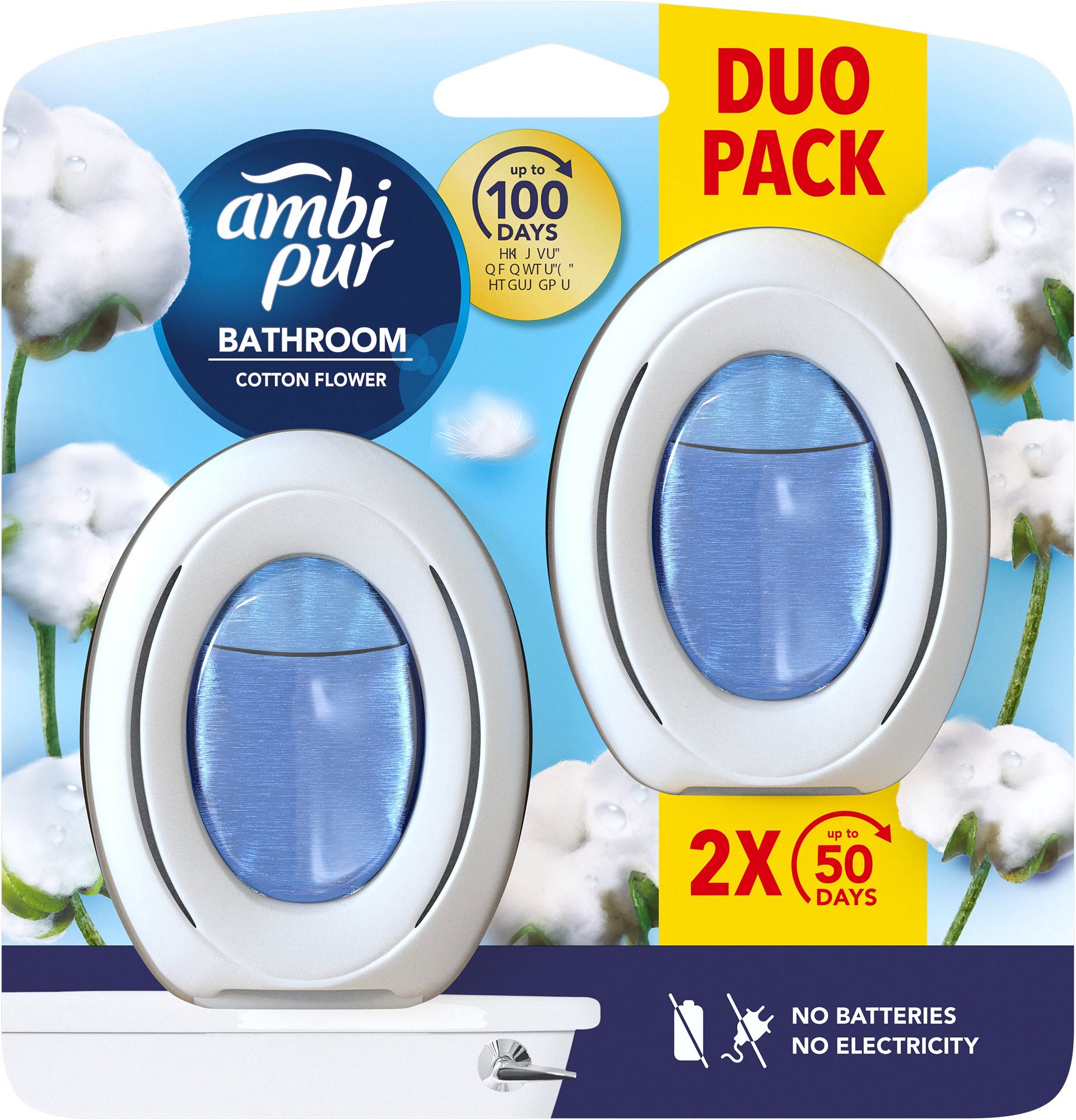 AMBI PUR Bathroom Cotton Fresh 2× 7,5 ml Osviežovač vzduchu