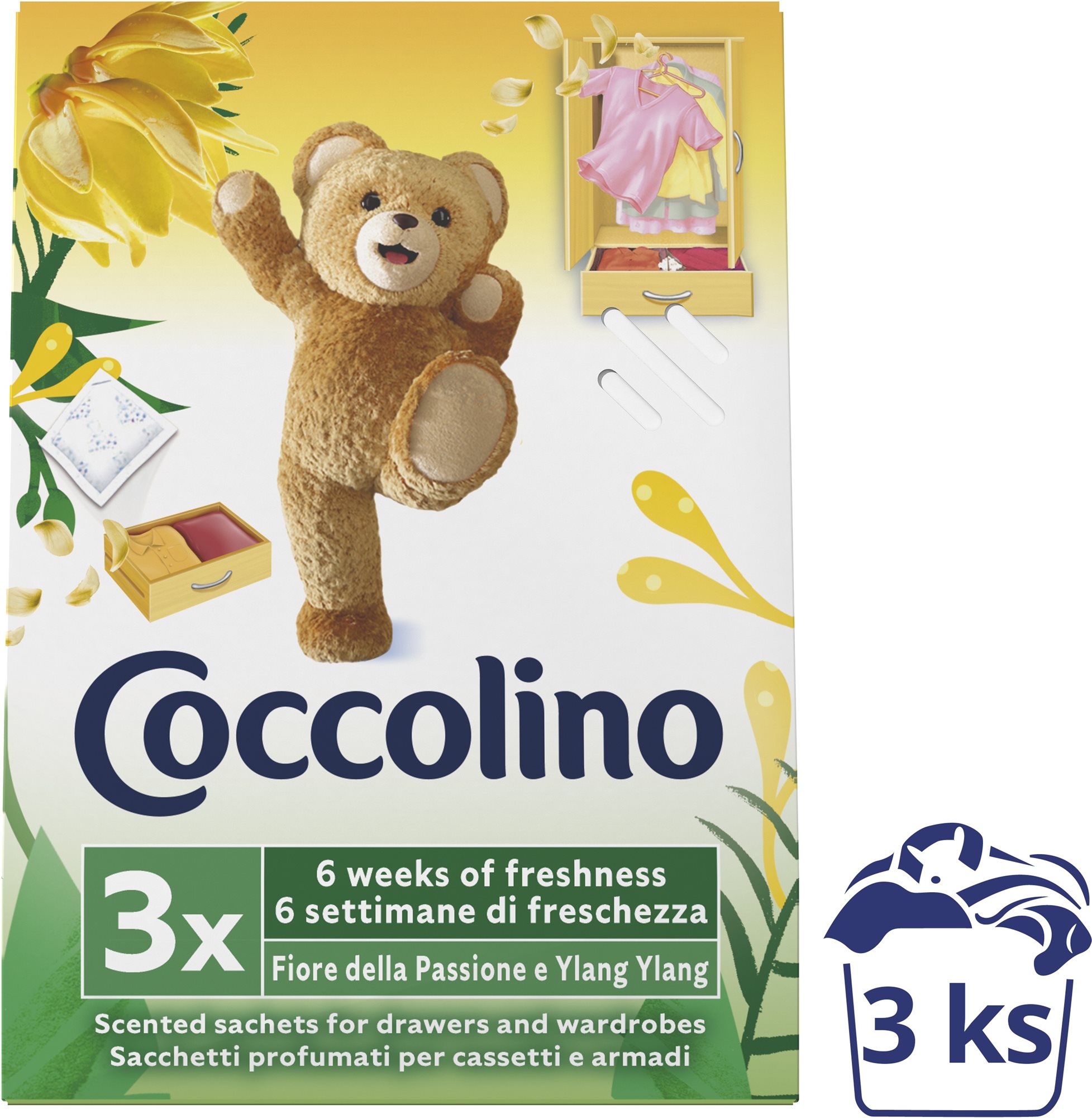 COCCOLINO Passion Fruit vôňa do skrine 3 ks Vôňa do skrine