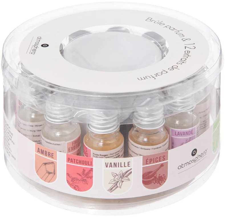 ATMOSPHERA súprava vonných olejov s aróma lampou 10 ml (12 ks) Sada