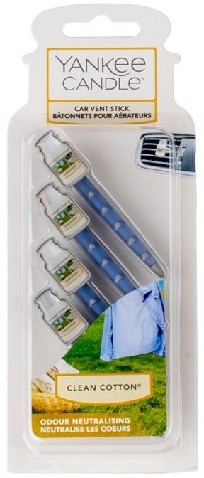YANKEE CANDLE Clean Cotton Vent Stick 4 ks Vôňa do auta