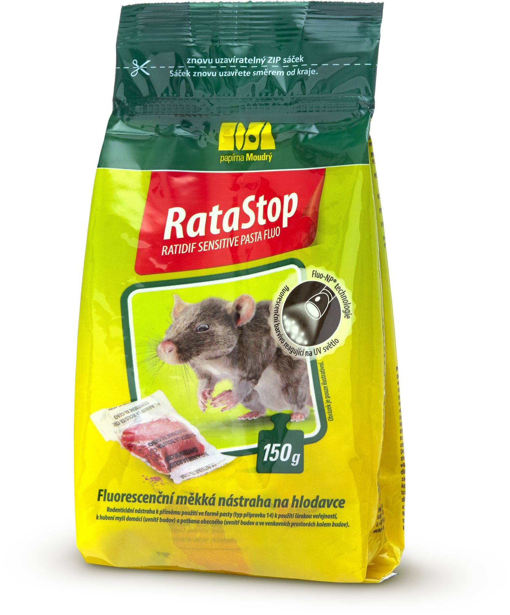 PAPÍRNA MOUDRÝ - Mäkká návnada na myši a potkany, 150 g Mucholapka