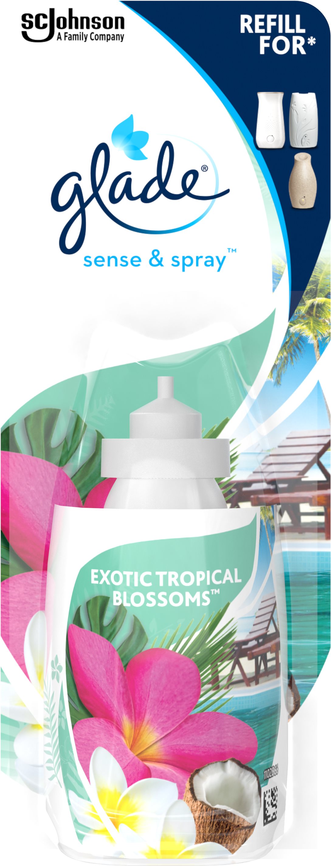 GLADE Sense & Spray Exotic Tropical Blossoms, náplň 18 ml...