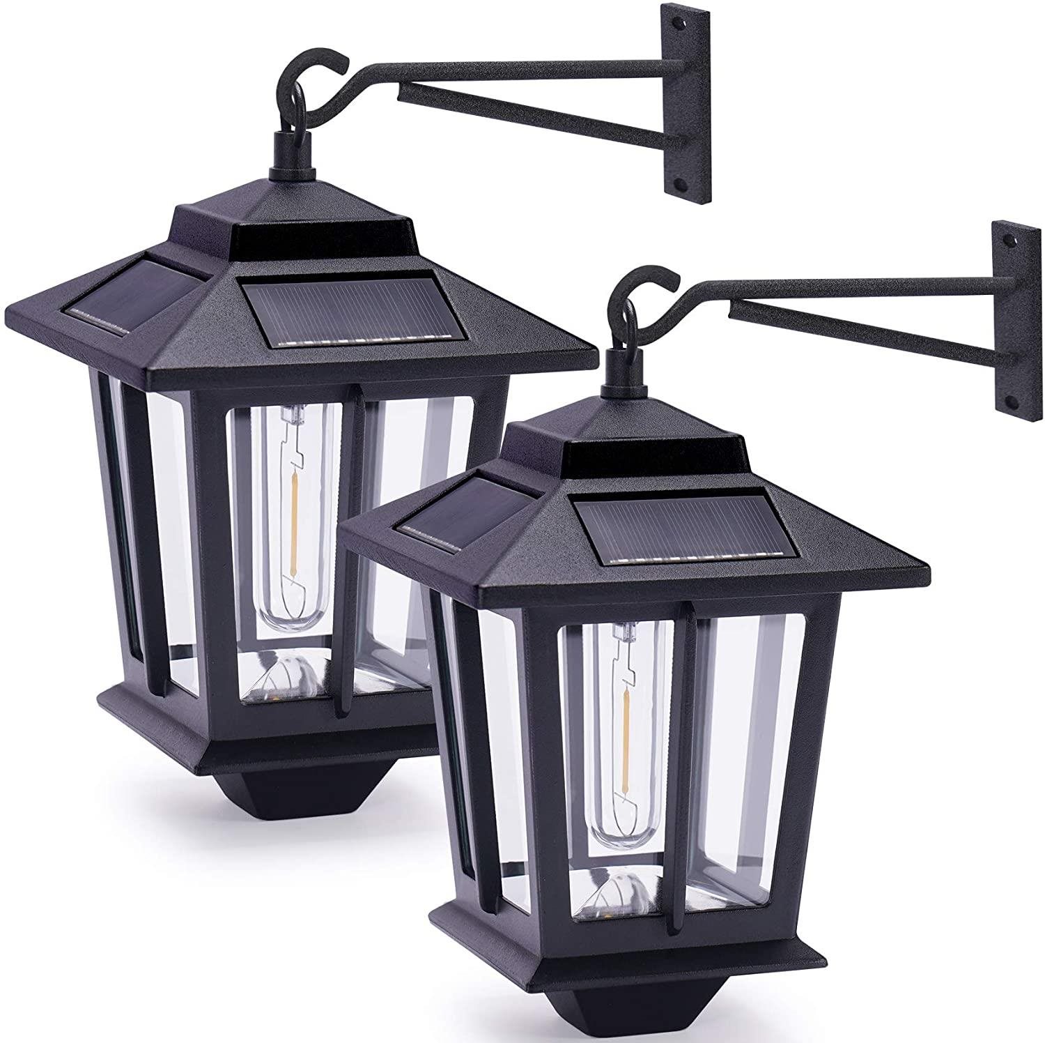 LEDSolar závesný solárny vonkajší hliníkový lampáš 2 ks,...
