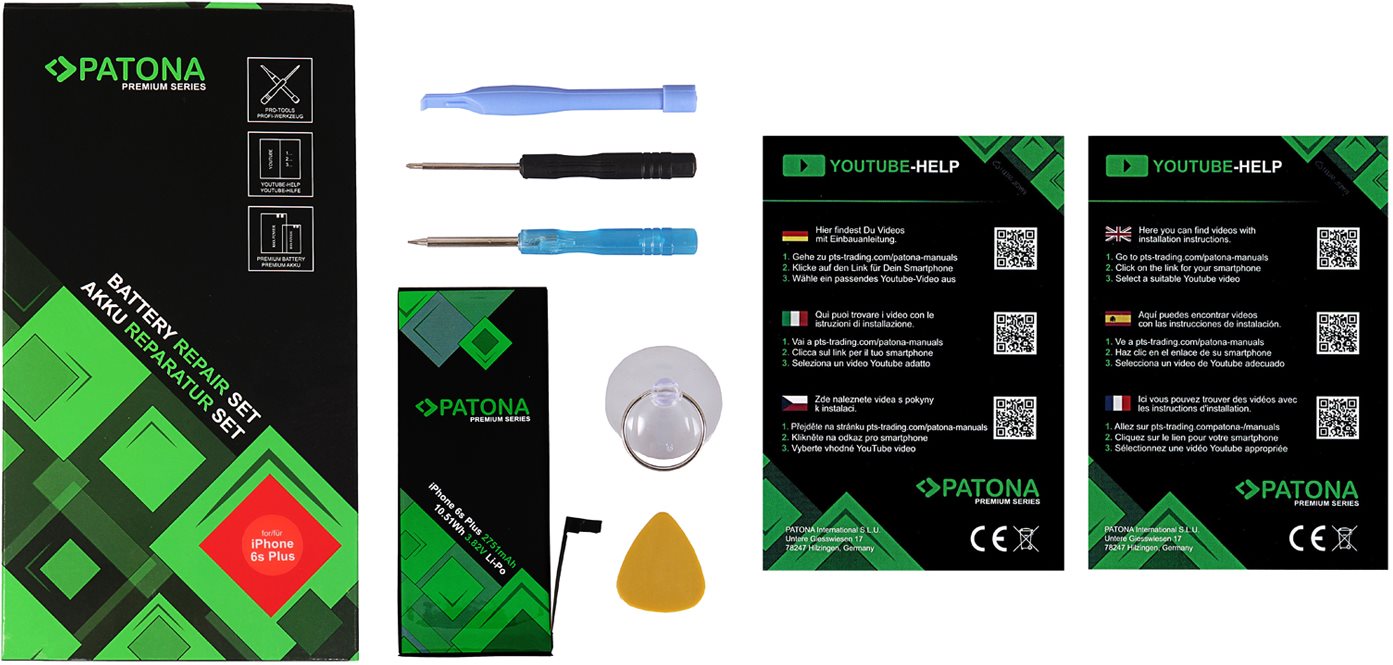 PATONA for iPhone 6S PLUS 2751mAh 3.82V Li-Pol + Tools Phone Battery