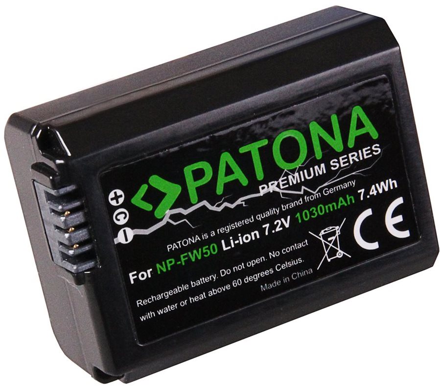 PATONA für Sony NP-FW50 1030mAh Li-Ion PREMIUM Kamera-Akku
