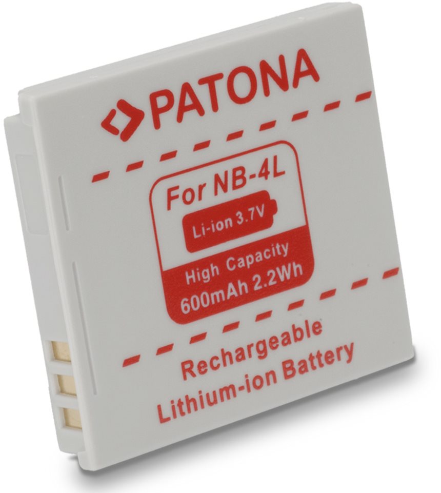 PATONA pour Canon NB-4L 600mAh Li-Ion Batterie appareil photo