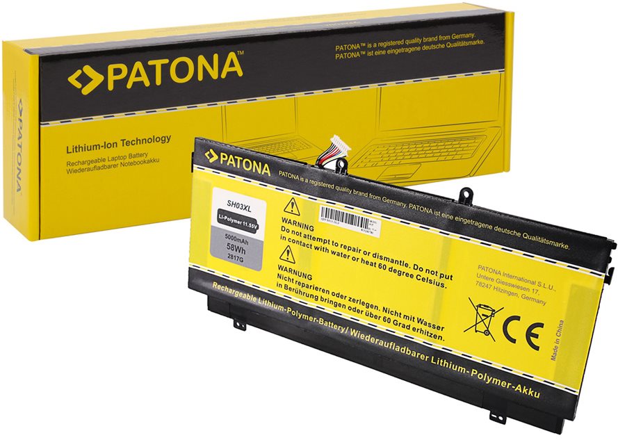 PATONA for HP Comp. Spectre X3 5000mAh, Li-pol, 11.55V, SH03 Laptop...
