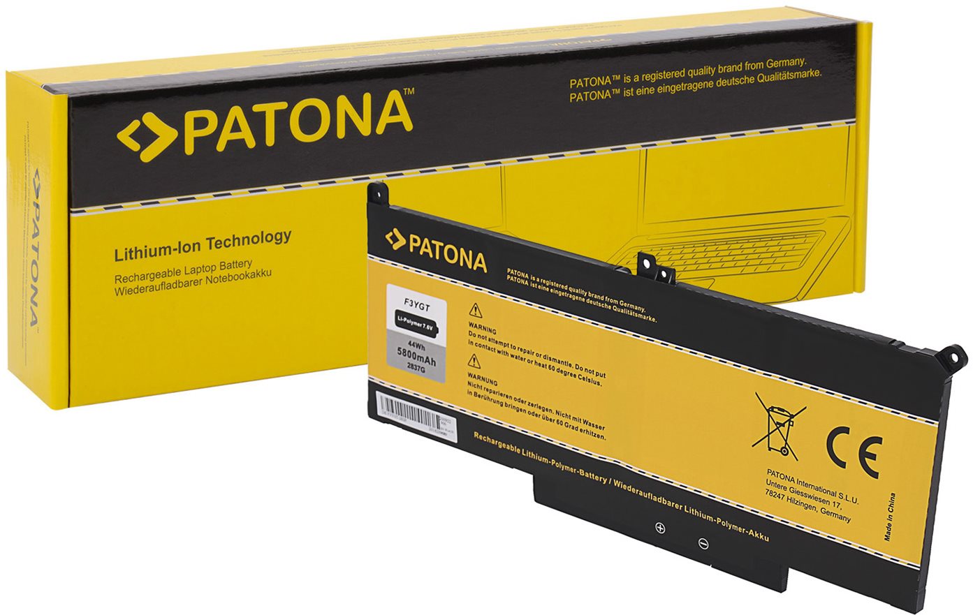 PATONA pre ntb DELL Latitude E7270 / E7470 5800 mAh Li-Pol 7,6 V,...