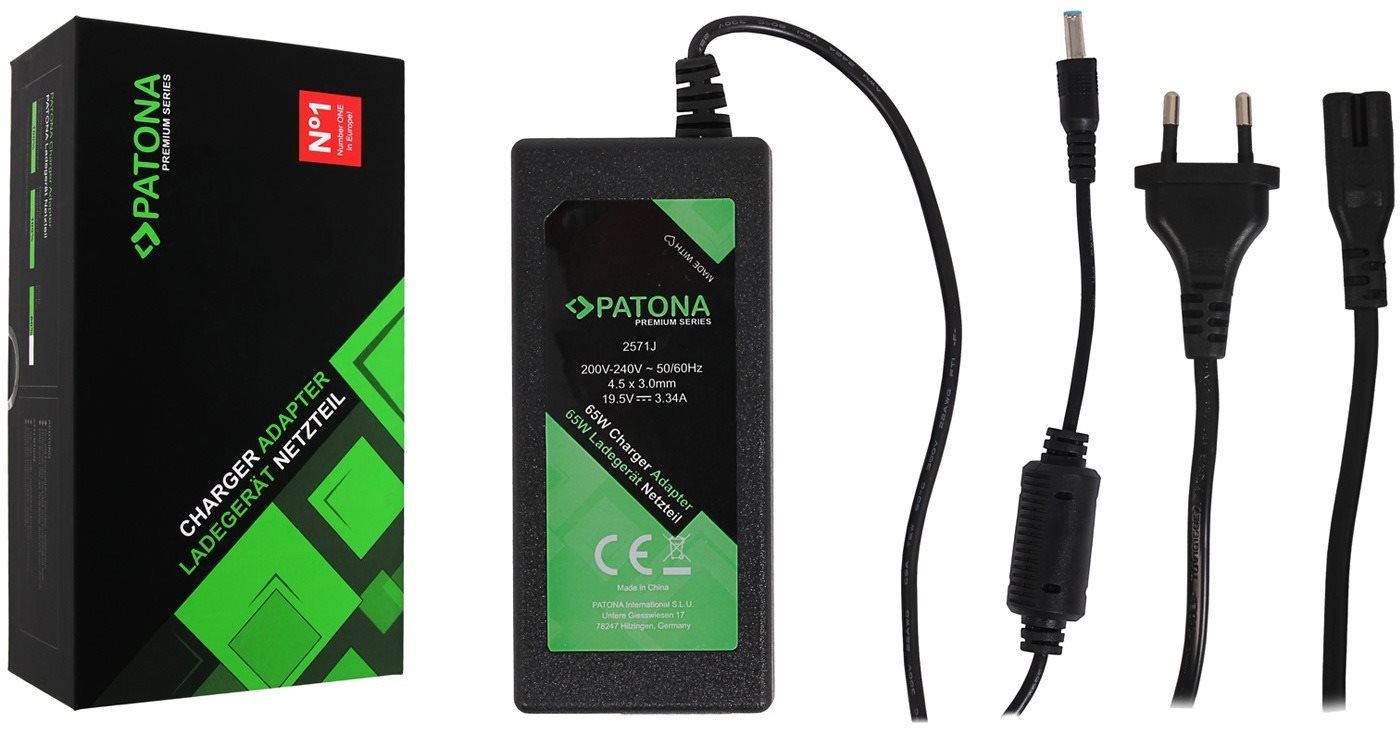PATONA k ntb/ 19,5V/3,34A 65W Stecker 4,5x3mm DELL Premium Netzteil