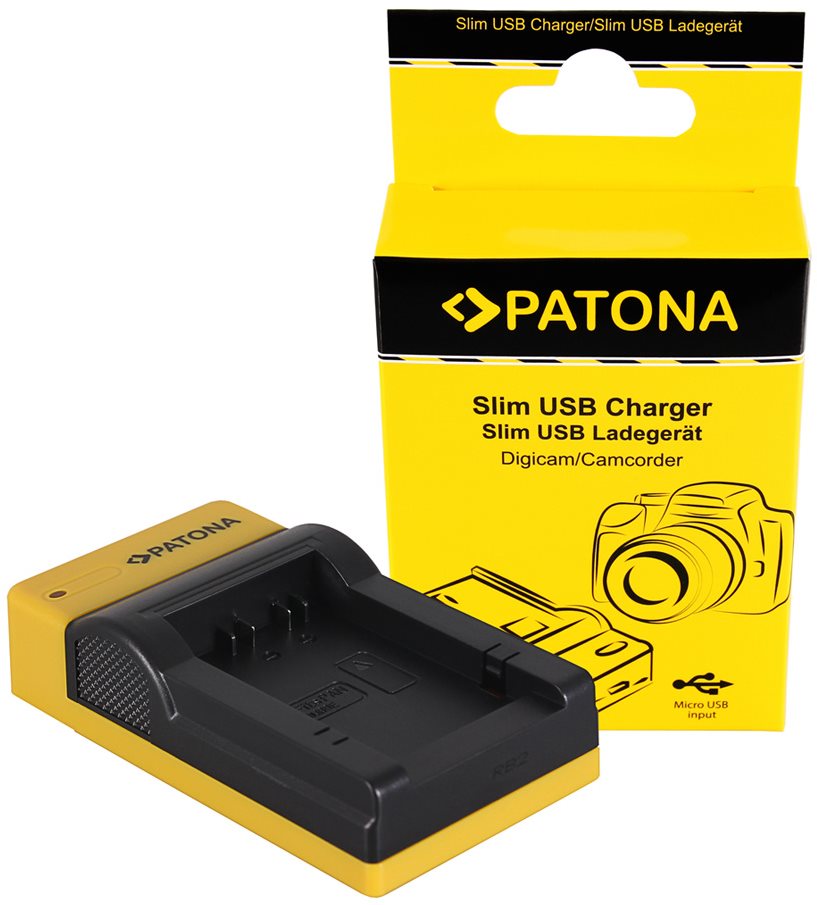 PATONA Photo Panasonic DMW-BMB9 slim, USB Ladegerät für Kamera- und...