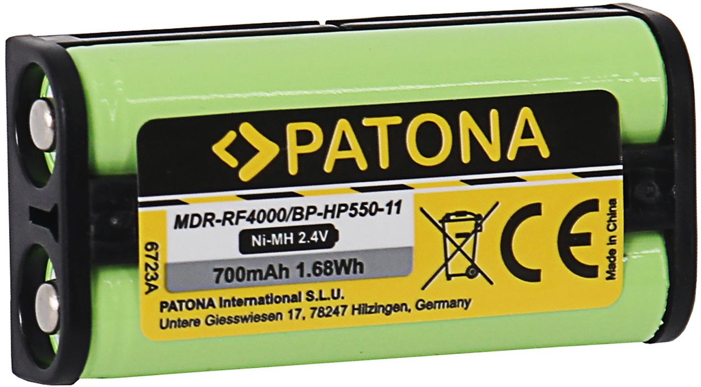 PATONA Kopfhörerakku Sony BP-HP550-11 700mAh Ni-Mh 2.4V MDR-RF4000...