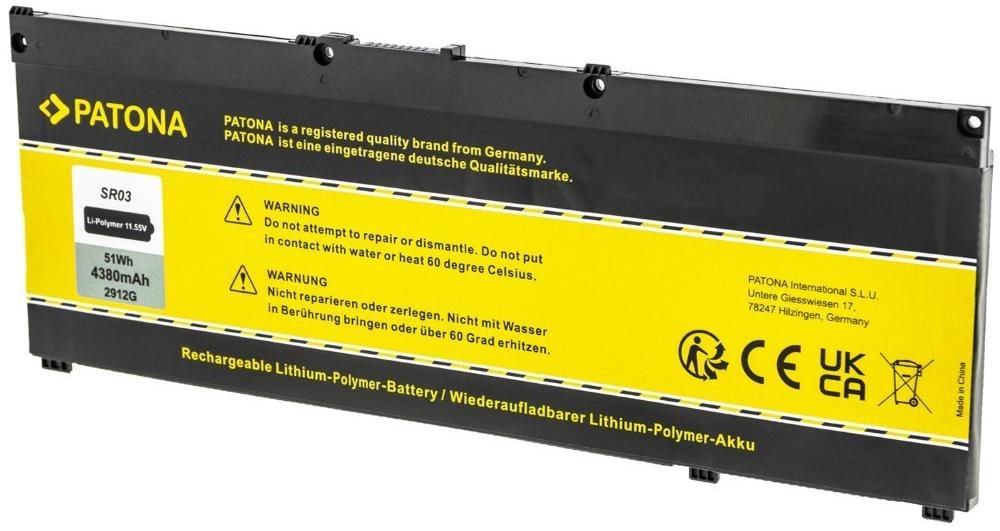 PATONA HP OMEN 15-ce/dc/cb Pavilion 15cx 4380mAh Li-Pol 11,55V...