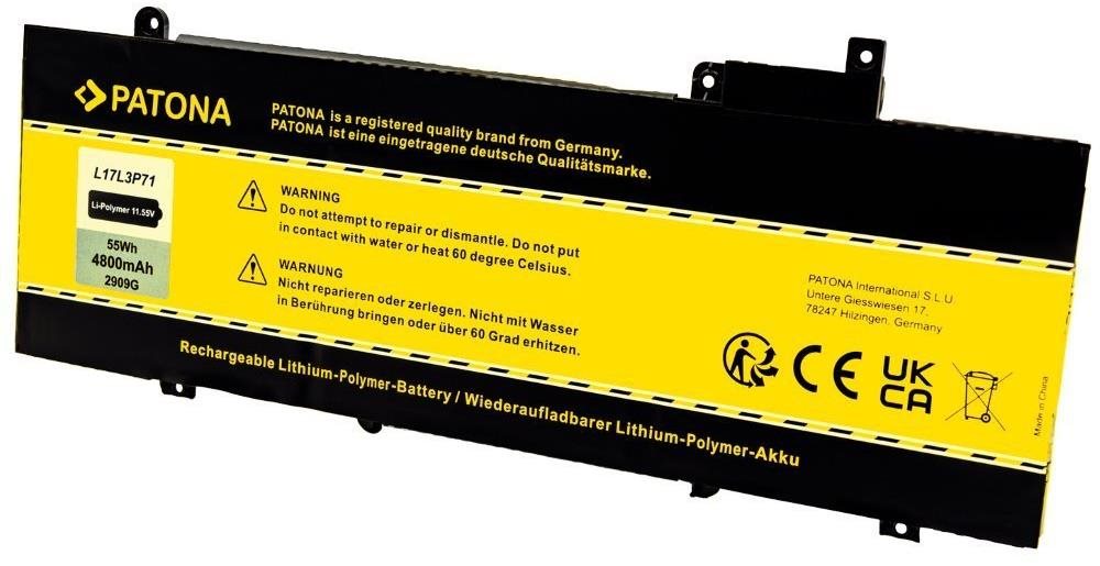 PATONA Lenovo ThinkPad T480S 4800mAh Li-Pol 11,55V L17L3P71 Laptop...