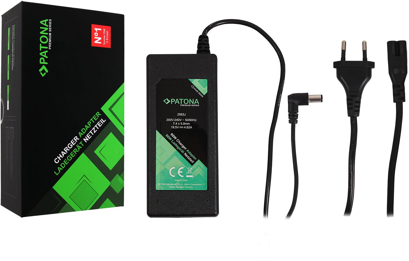 PATONA für NTB 19,5V/4,62A 90W/ Stecker 7,4x5mm+Pin Netzteil