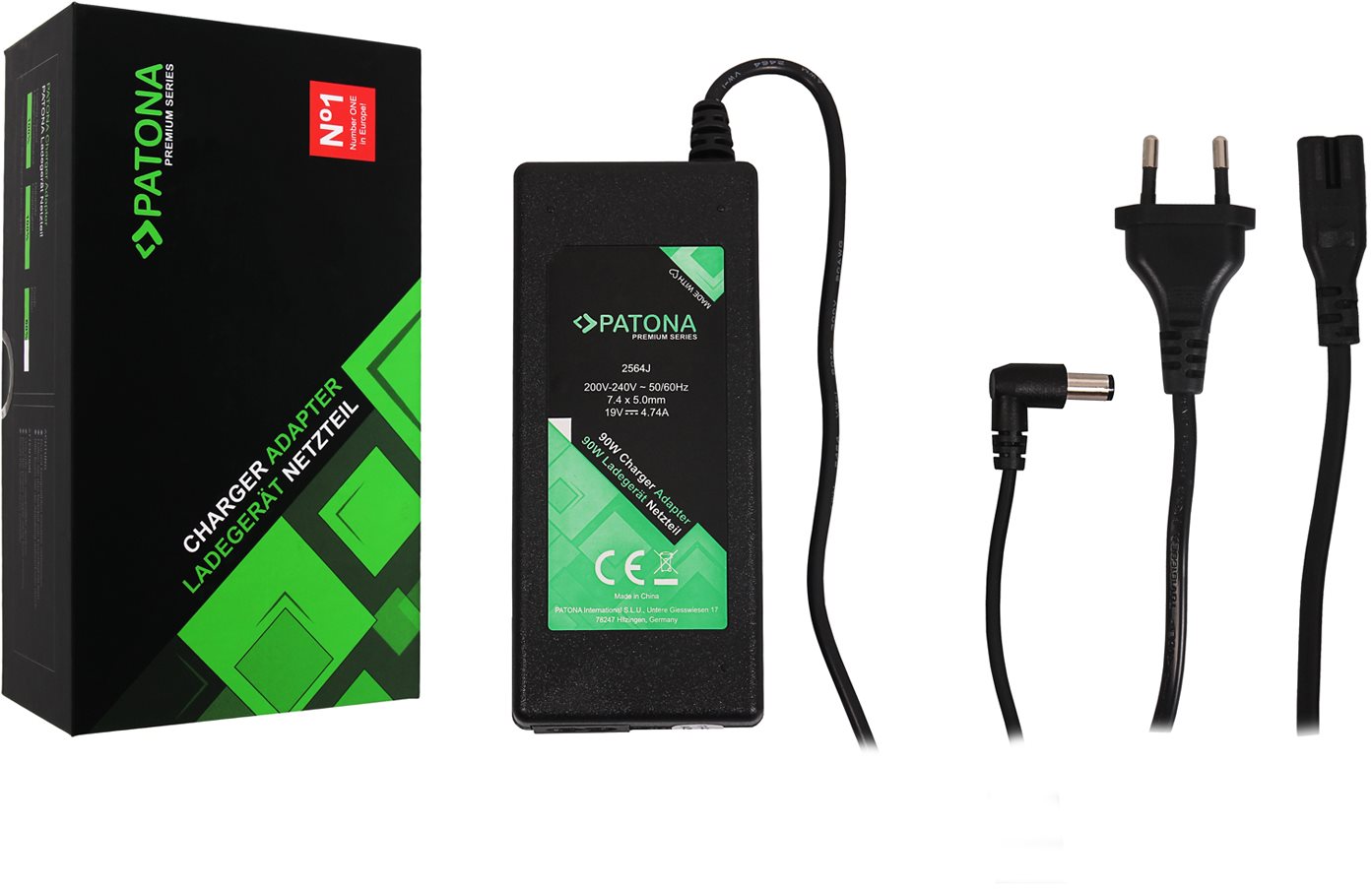 PATONA für NTB 19V/4.74A 90W/ Stecker 7.4x5mm+Pin Netzteil