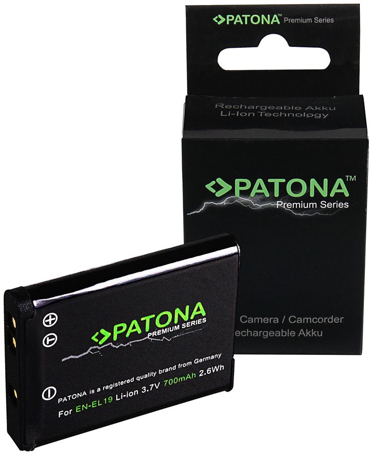 PATONA pro Nikon EN-EL19/EN-EL19A 700mAh Li-Ion Premium Baterie pro...