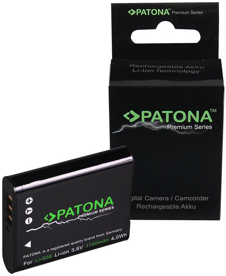 PATONA für Olympus Li-90B / Li-92B 1100mAh Li-Ion Premium Kamera-Akku