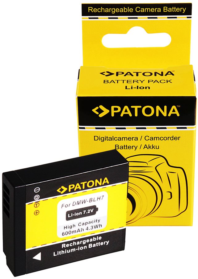 PATONA do Panasonic DMW-BLH7E 600 mAh Li-Ion Batéria do fotoaparátu