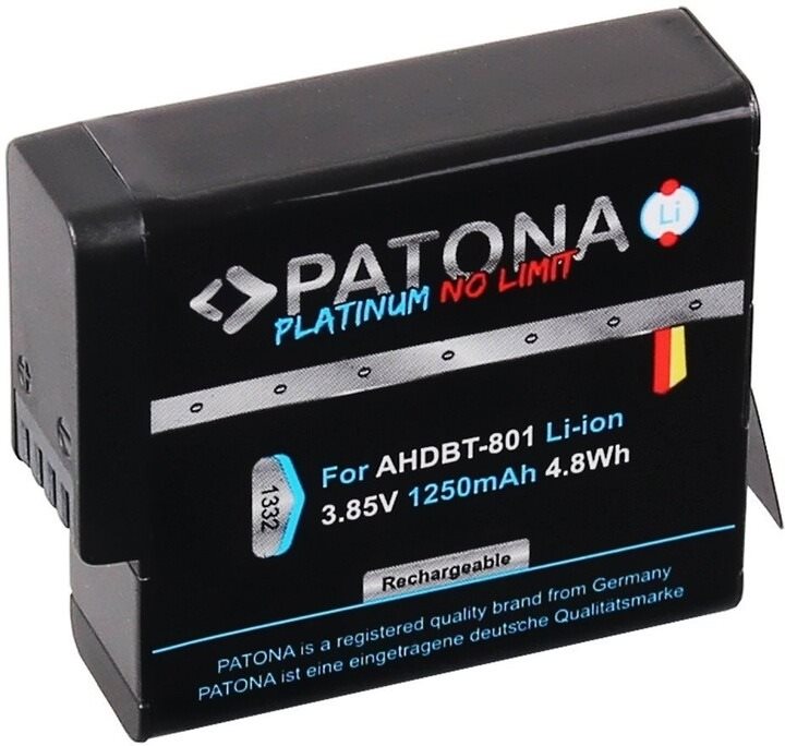 PATONA na GoPro Hero 5/6/7/8 1 250 mAh Li-Ion Platinum Batéria do...