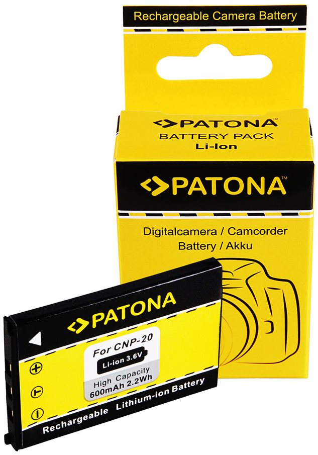PATONA akku Casio NP-20-hoz 600mAh Li-lon Fényképezőgép akkumulátor