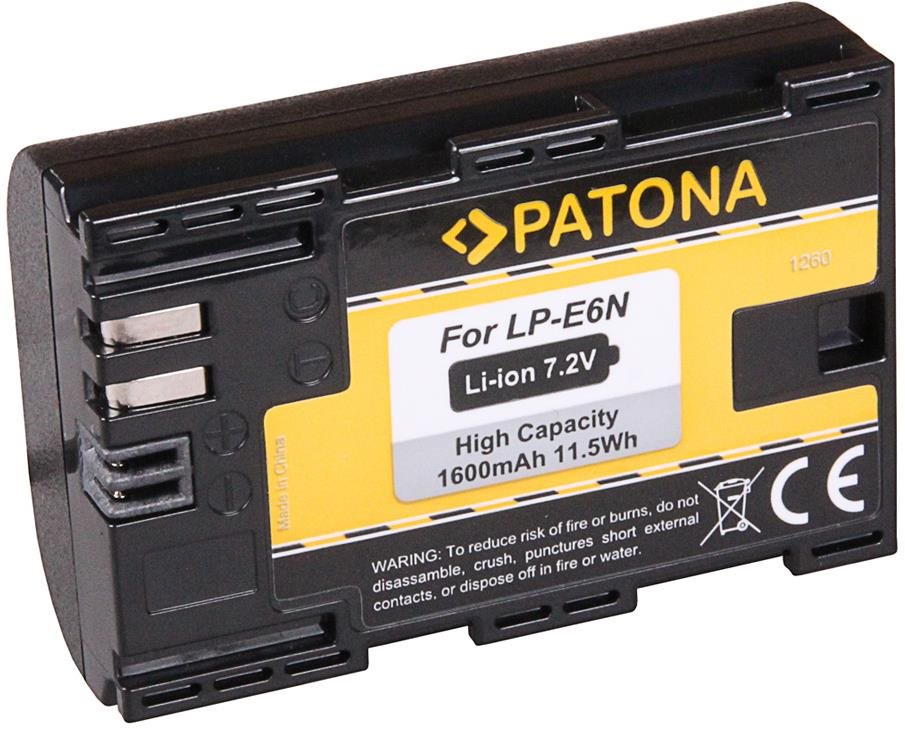 PATONA pro Canon LP-E6/LP-E6N 1600mAh Li-Ion 7,2V Baterie pro...