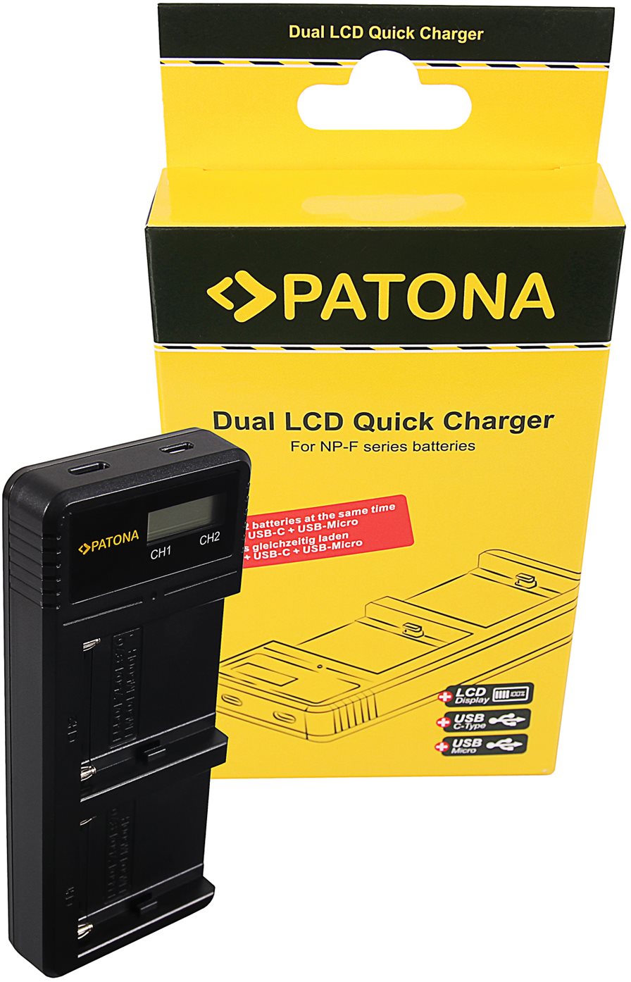 PATONA für Foto Dual LCD Sony F550/F750/F970 - USB Ladegerät für...